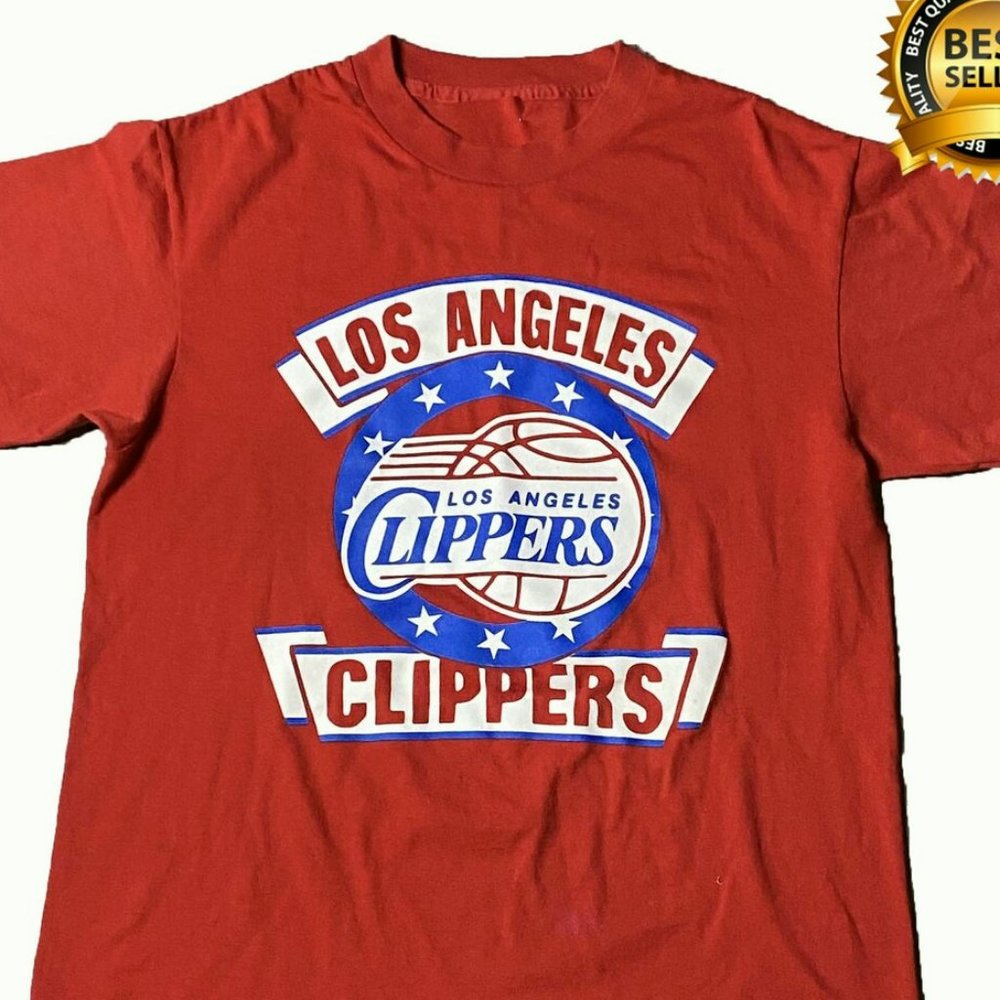 Vintage Los Angeles Clippers Logo Red T-Shirt, Los Angeles Clippers Basketball